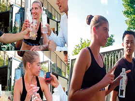 世界共通のBody Language　ランニング中の健康的美女を翻訳機のみでガチナンパ！彼氏無しの欲求不満な金髪女が狂乱するザーメンまみれ3PSEX！　サンプル画像02